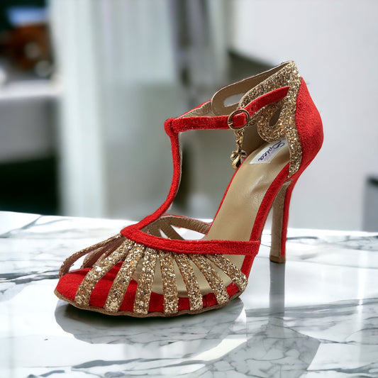 Alhena Red & Gold 4" Heel