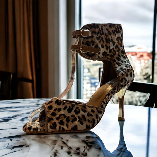 Atria Leopard 3.5" Gold Heel